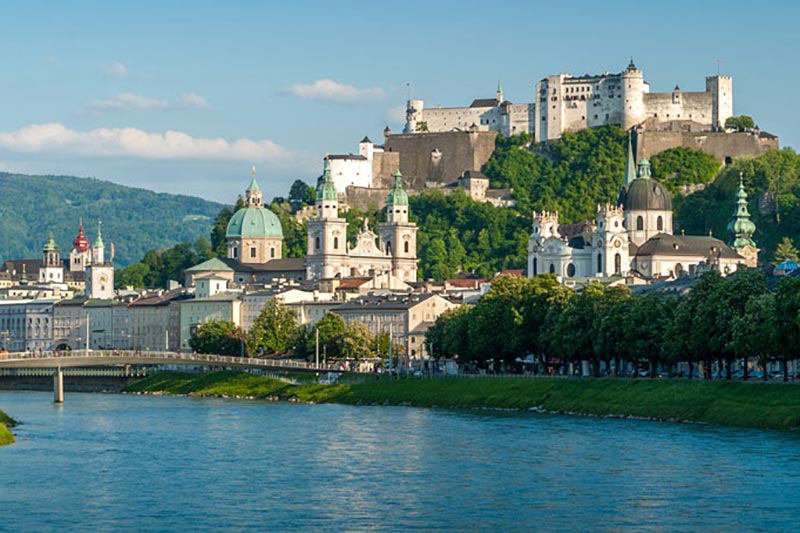 The cities of Salzburg and Zell am See